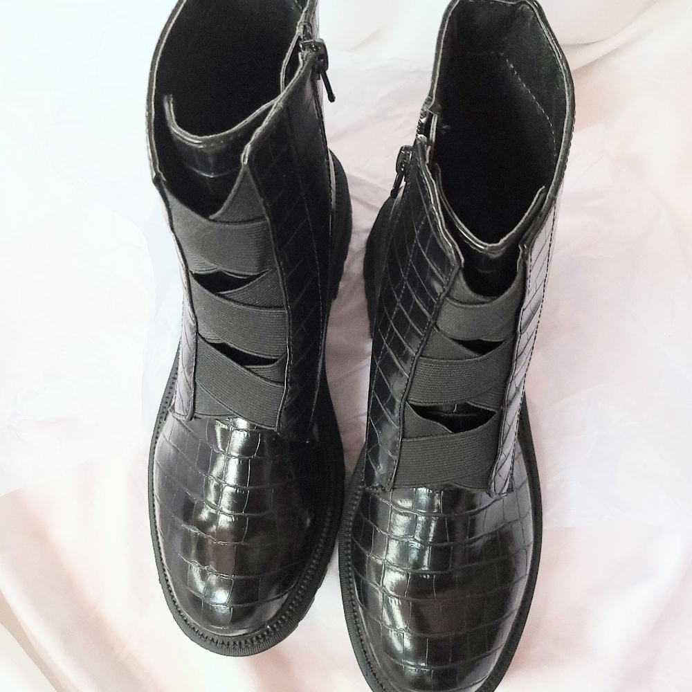 Asos London Rebel Chunky Ankle Boot Black SIZE 9 - Picture 5 of 7